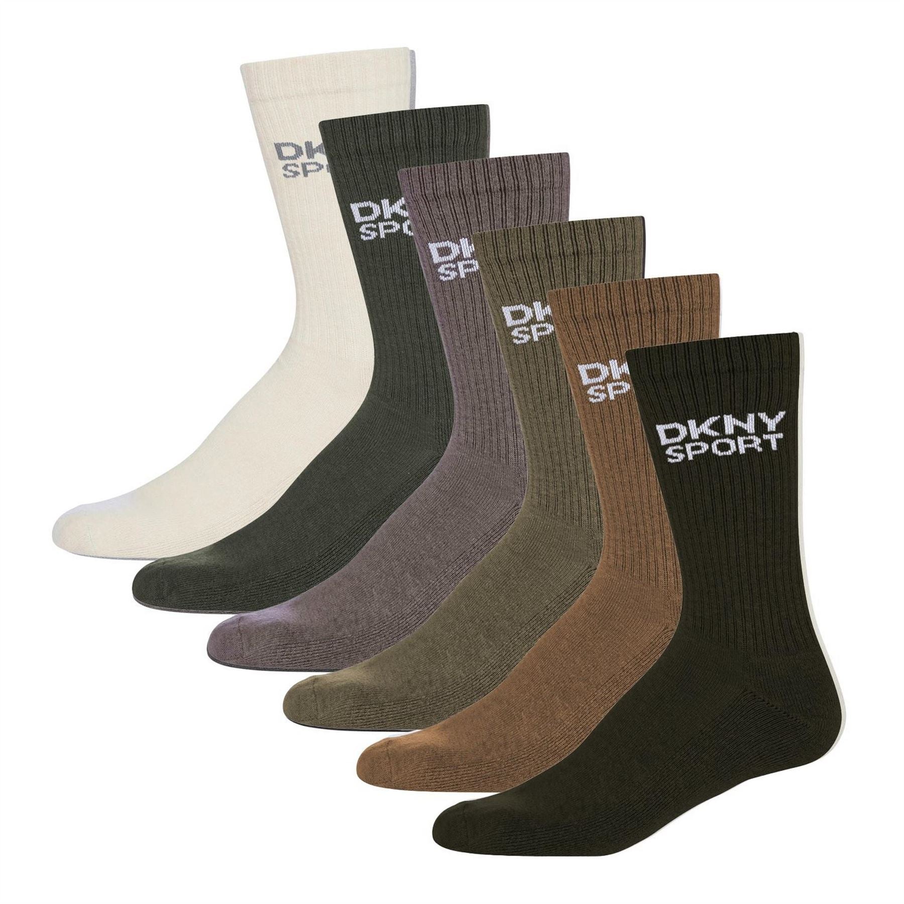 DKNY Mens 6 Pack Sports Socks Radde