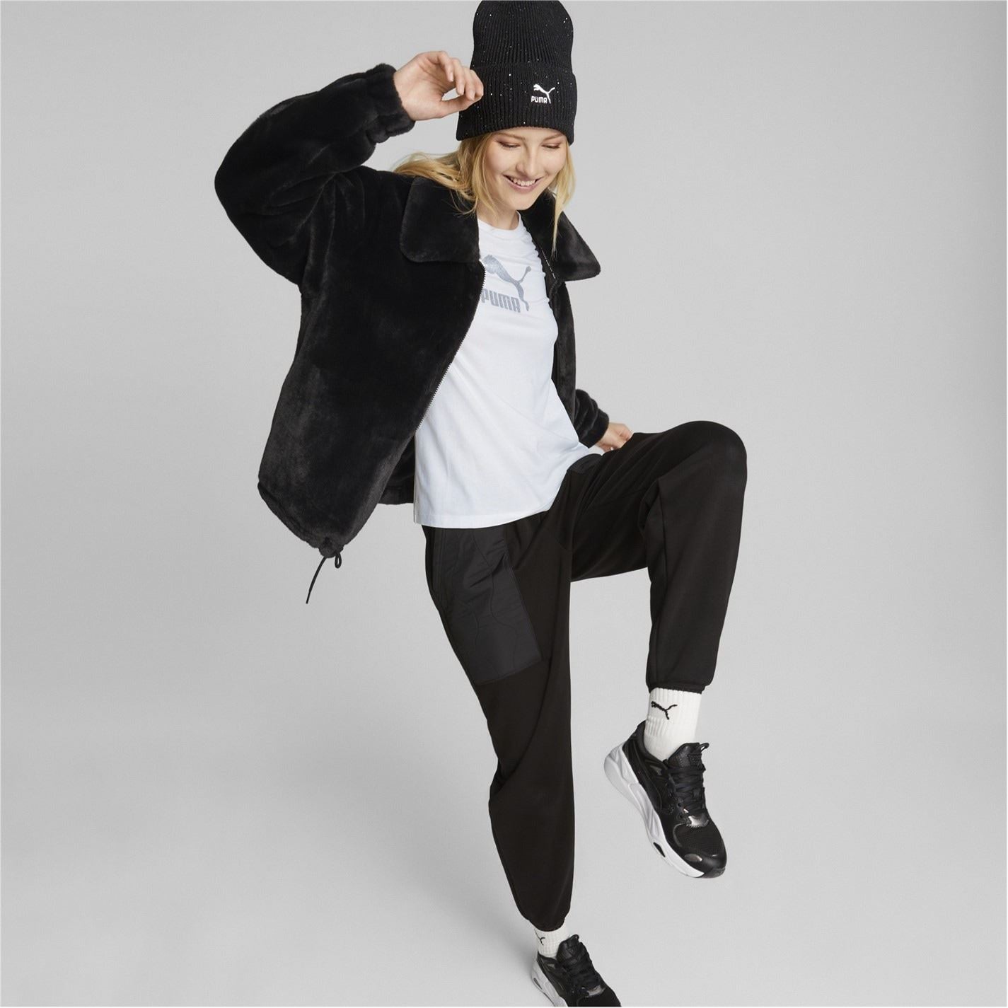 Puma Womens Classic Faux Fur Jacket