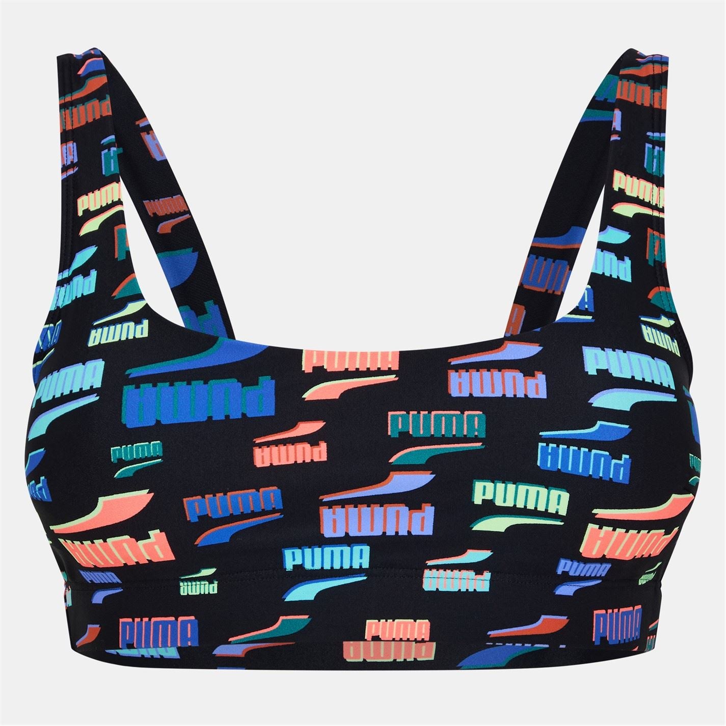Puma Womens Printed Scoop Neck Bikini Top
