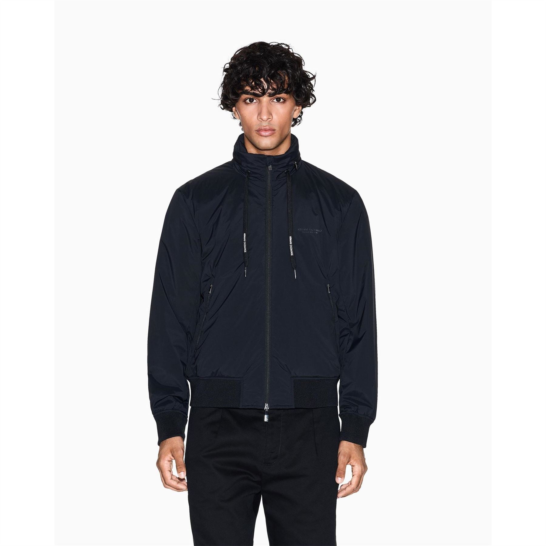 Armani Exchange Duck Down Full Zip Hidden Hood Softshell Jacket