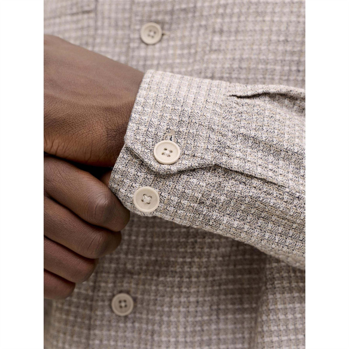 Jack and Jones Jprblamatt Linen Blend Long Sleeve Overshirt