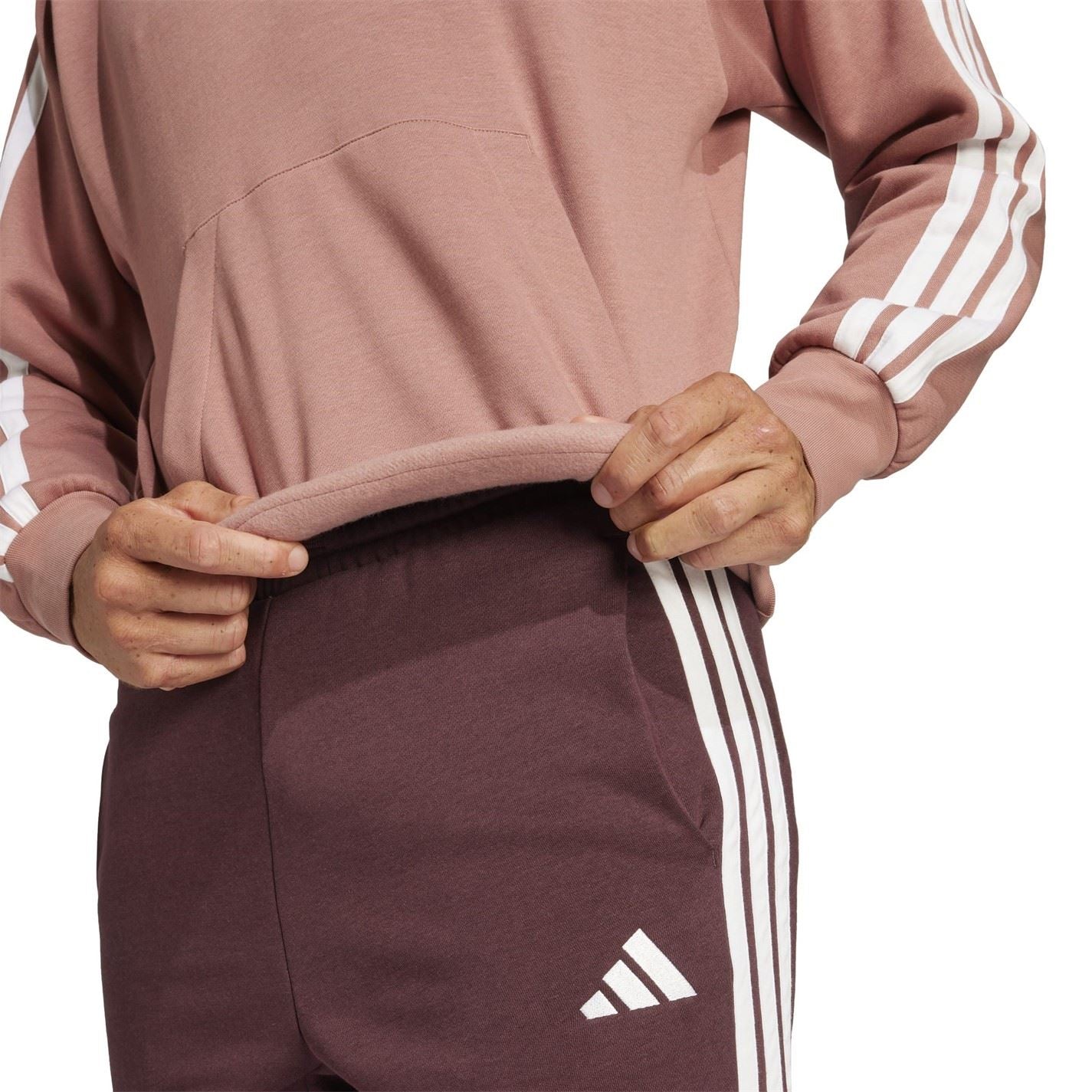 adidas Mens Fleece 3 Stripes Hoodie