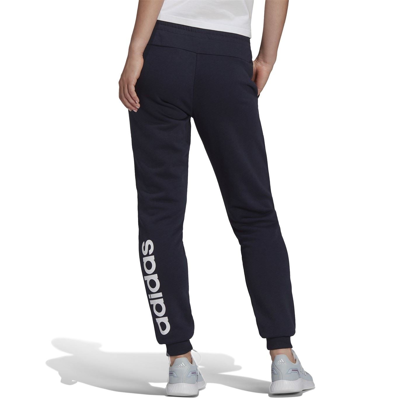 adidas Womens Linear Slim Fit Cotton Joggers
