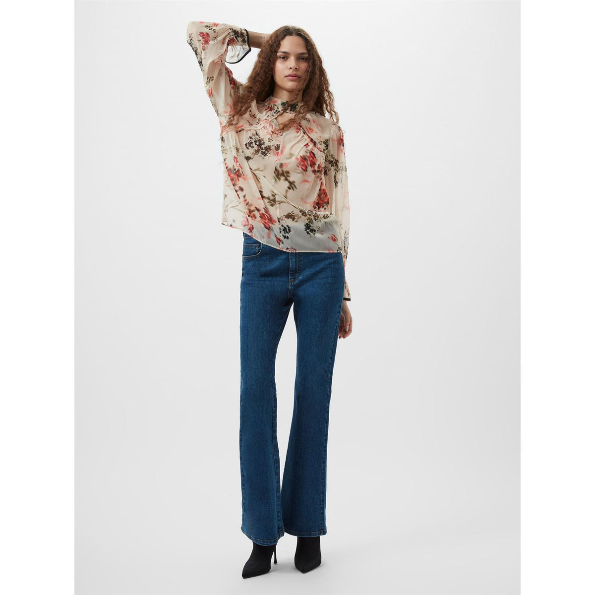 French Connection Relaxed Fit Keyhole Neck Blouse