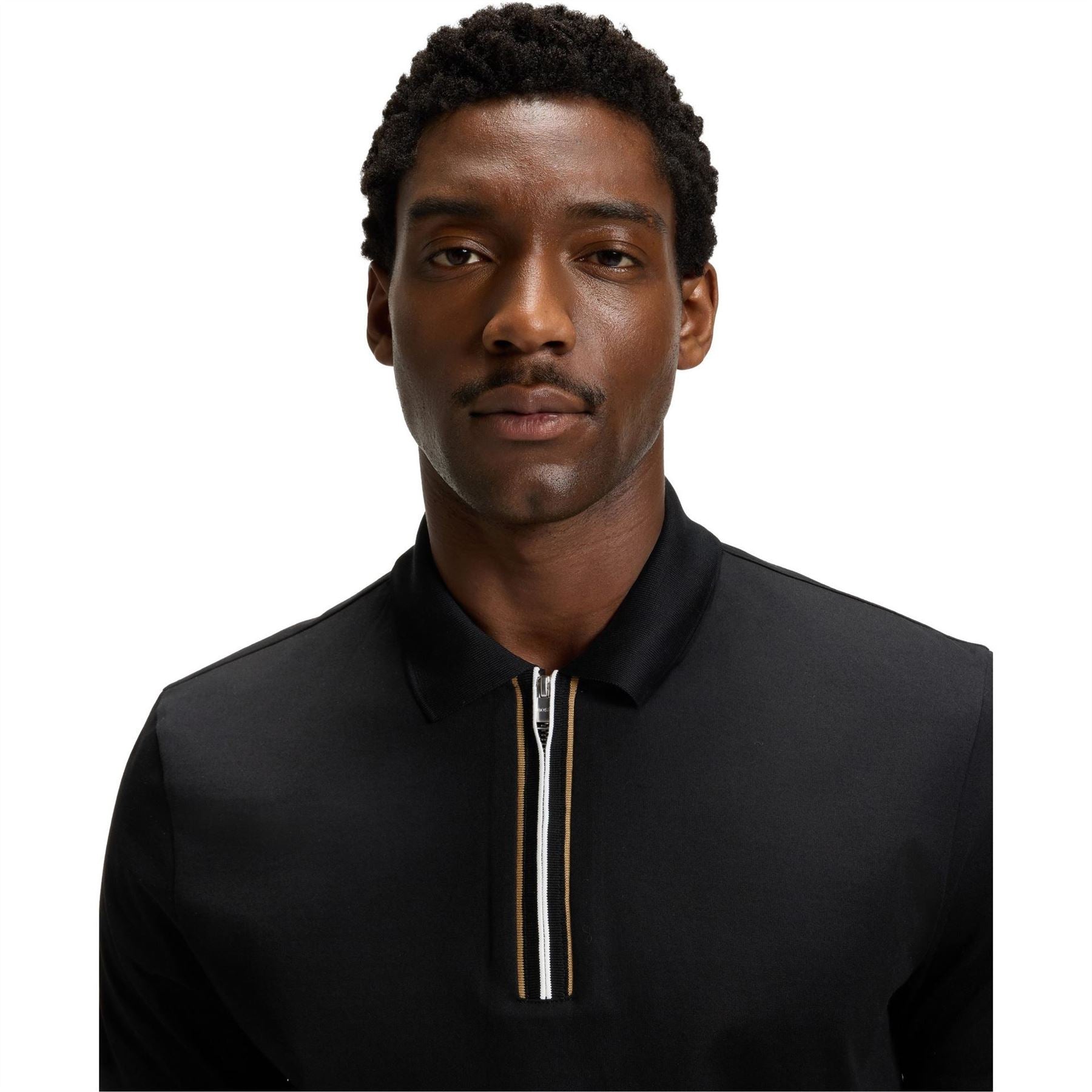 Boss HBB Paras Quarter Zip Cotton Short Sleeve Polo Shirt