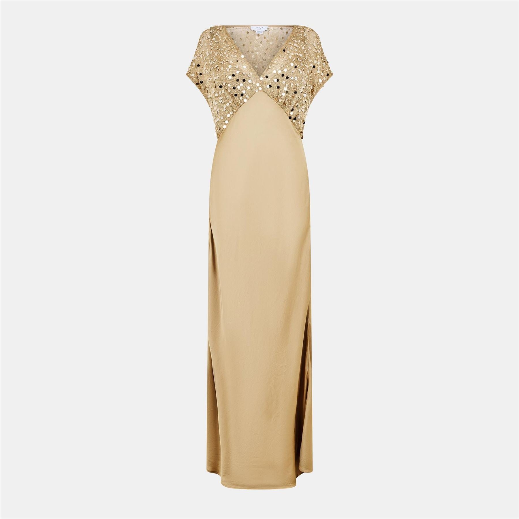 Never Fully Dressed Sequin Elodie V-Neck Maxi Gown Dress