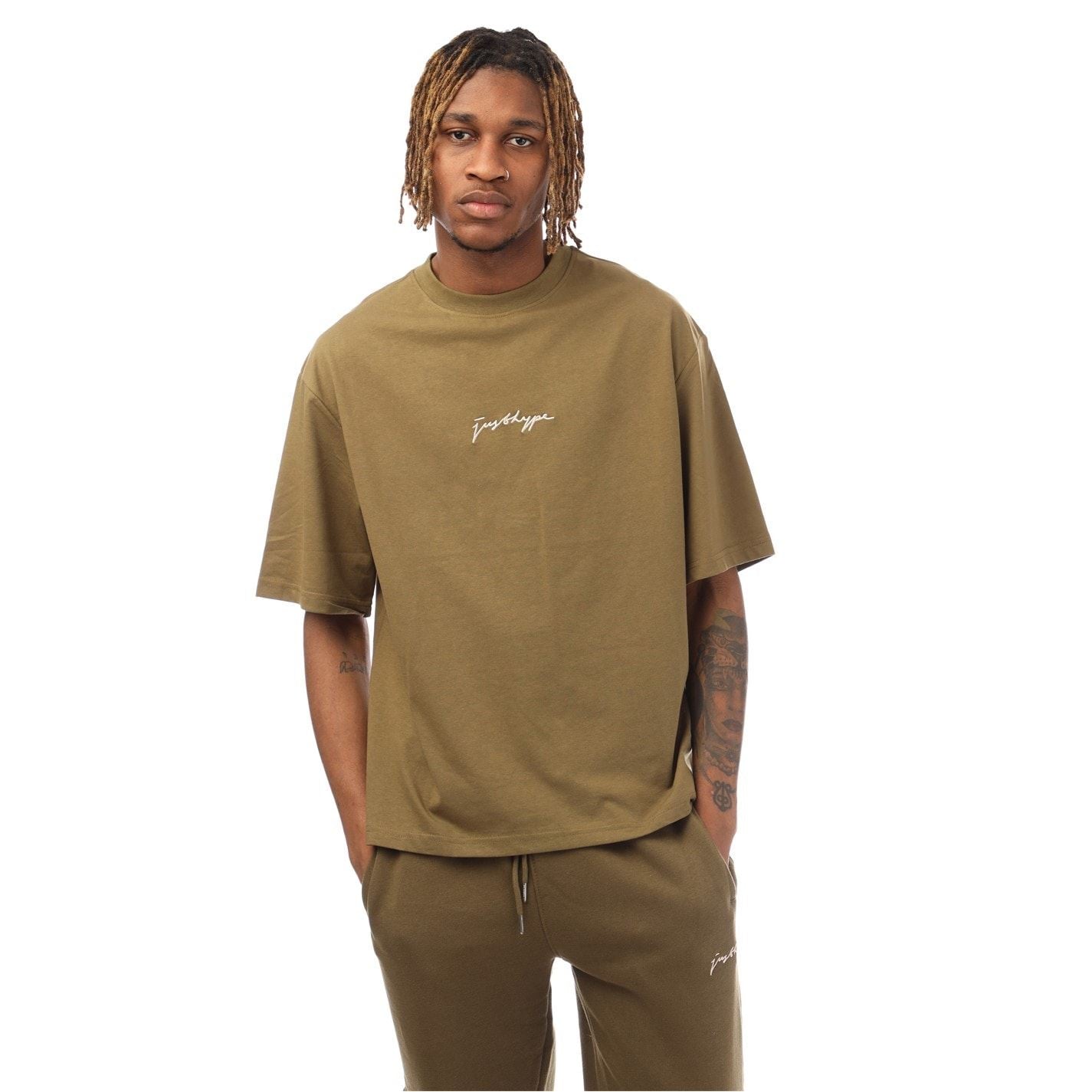 Hype Oversize Fit Signature Print T-Shirt
