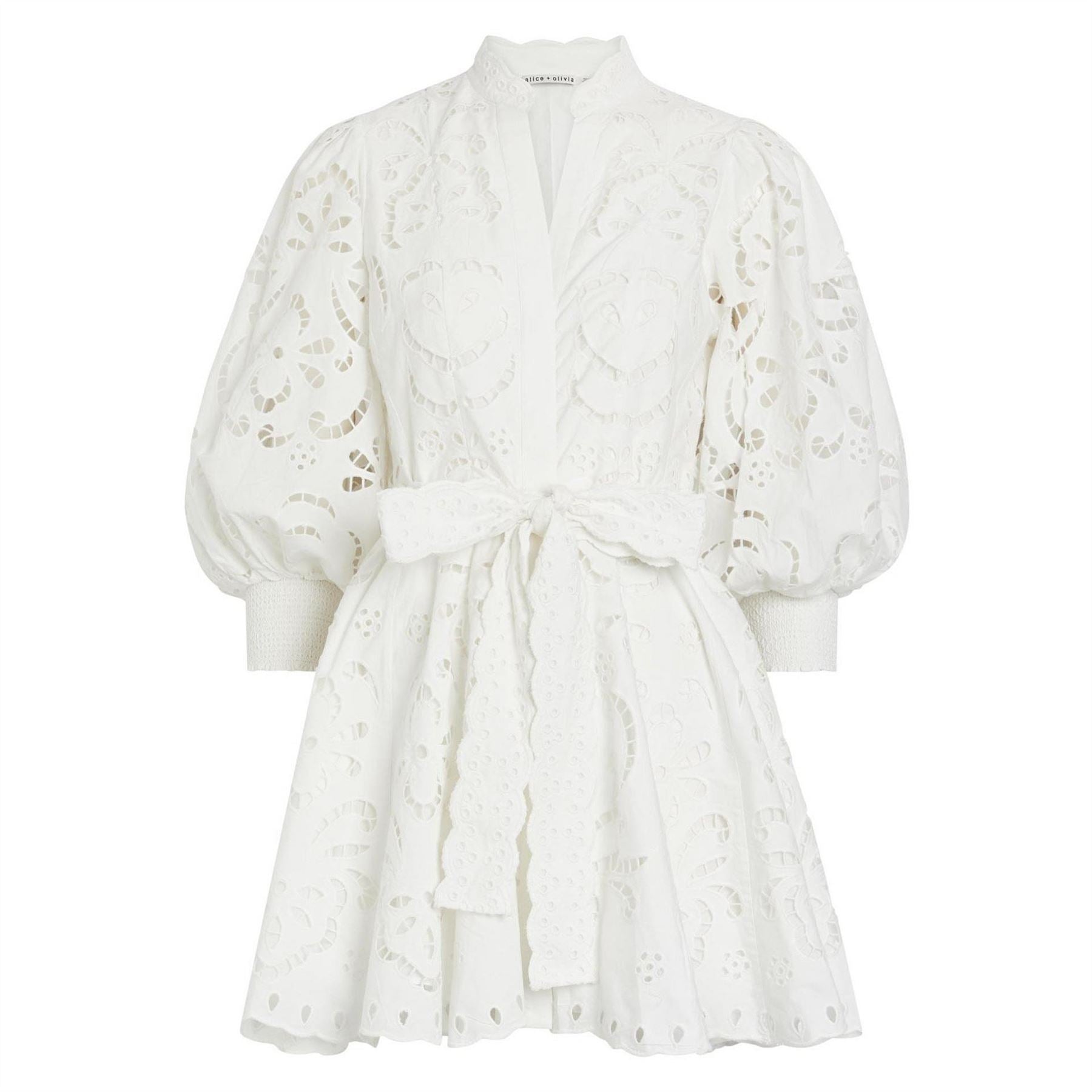 Alice And Olivia Lucy Embr Ls Shirt Dress
