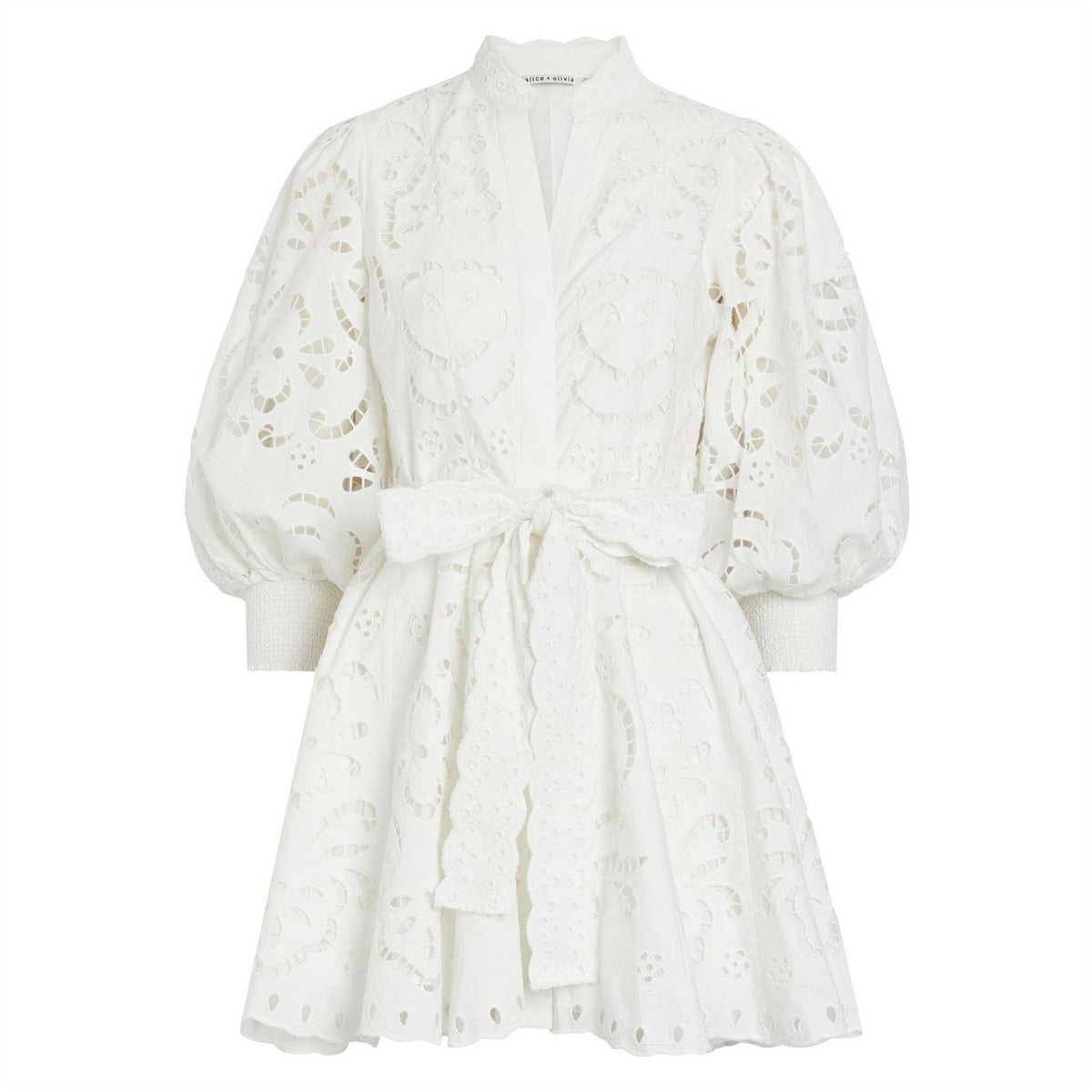 Alice And Olivia Lucy Embr Ls Shirt Dress