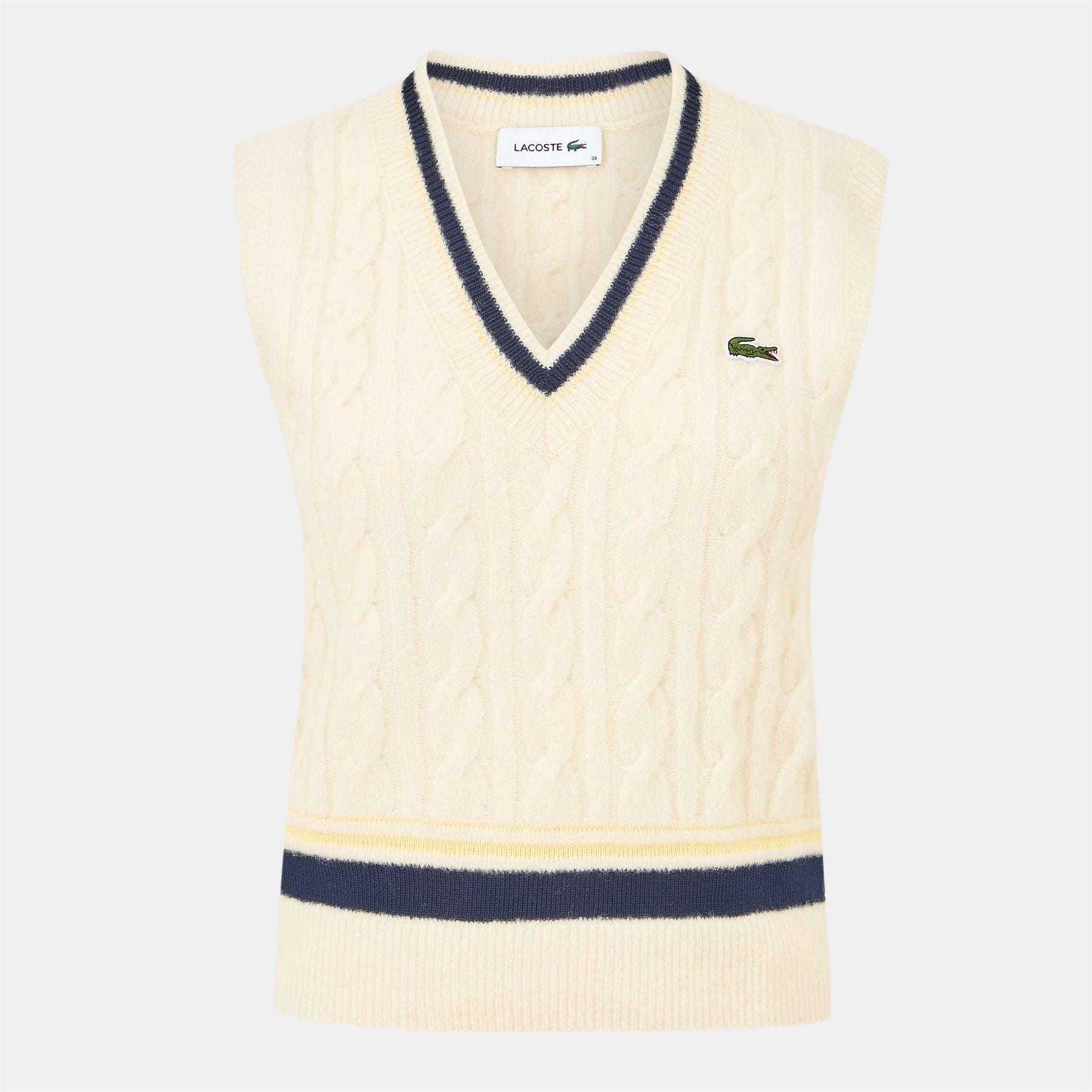 Lacoste Cable Knit Gilet with Logo