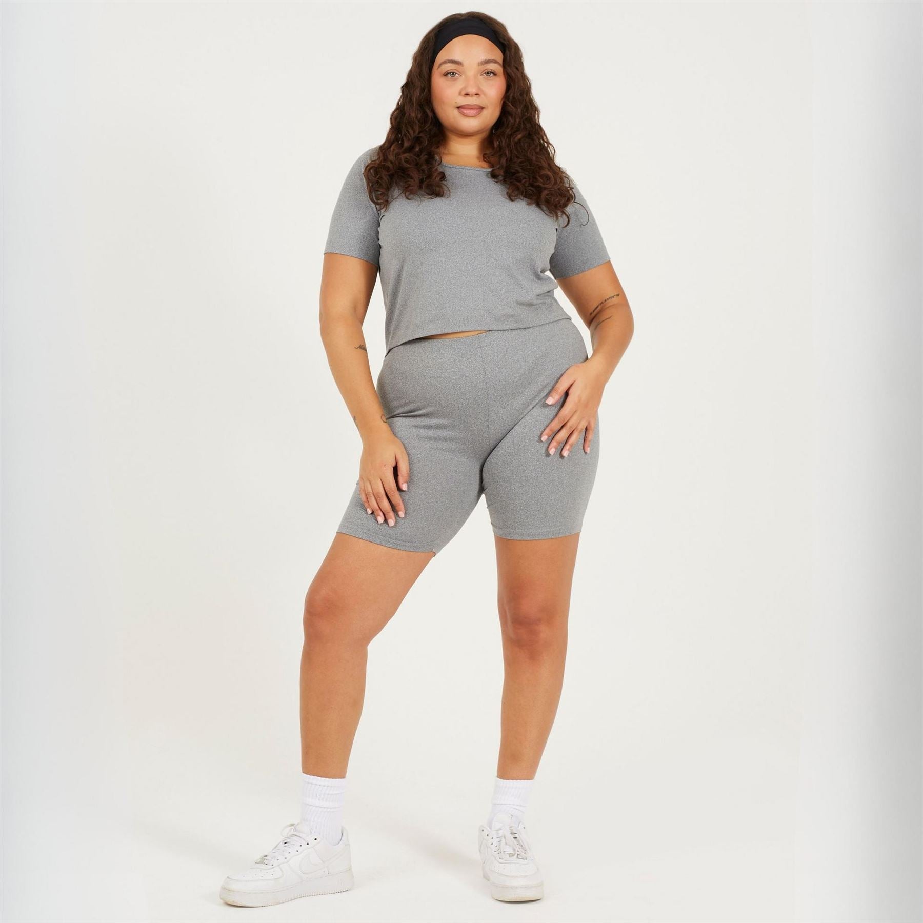 Brave Soul Womens Plus Size Cropped Round Neck T-Shirt