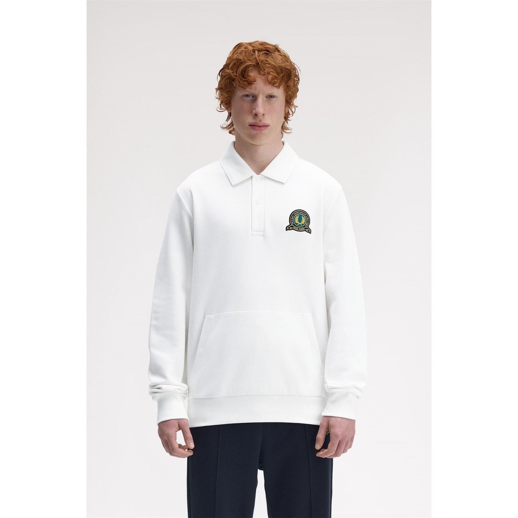 Fred Perry Badge Collar Crew Sweatshirt