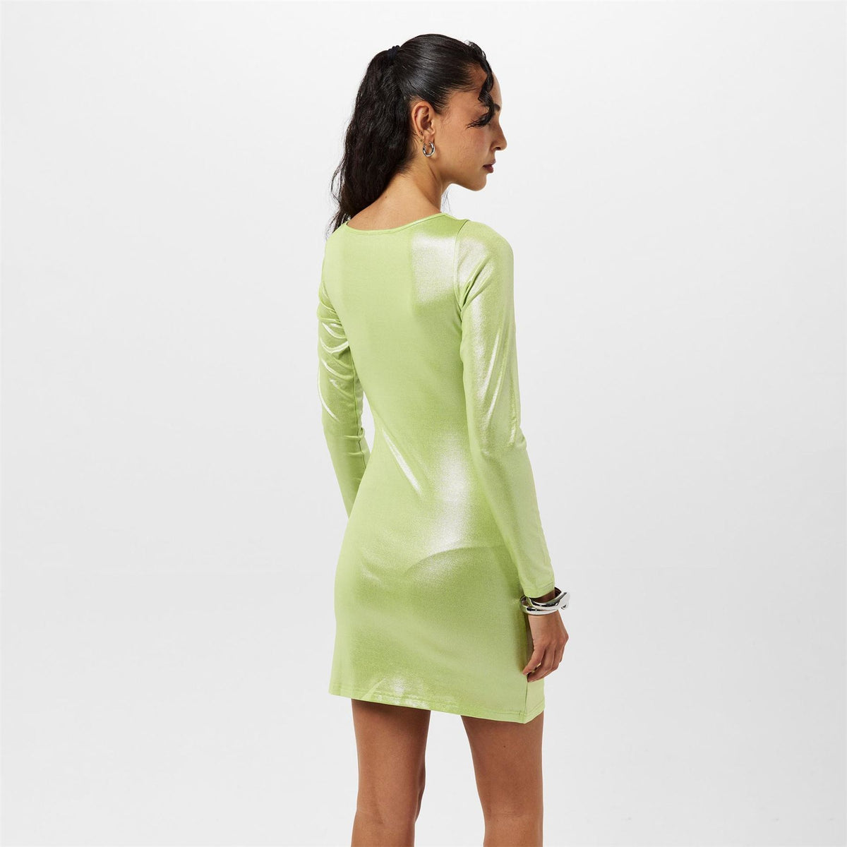 AmyLynn Cu Asymmetric Neck Mini Bodycon Dress