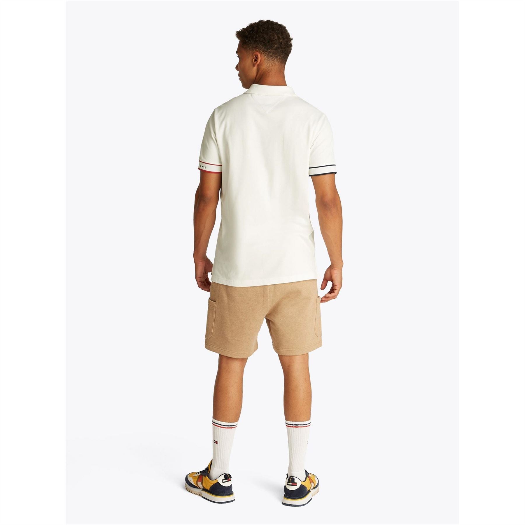 Tommy Jeans Slim Fit Flag Graphic Collared Short Sleeve Polo
