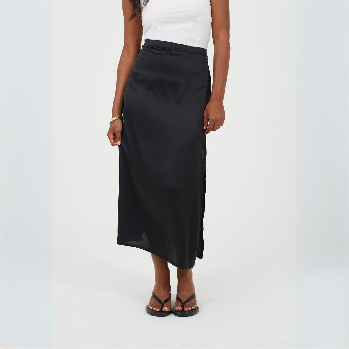 Brave Soul Womens Satin Plain Maxi Skirt