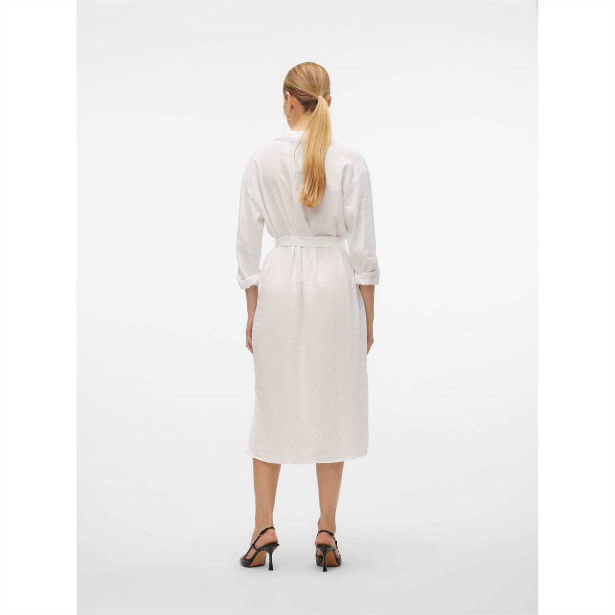 Vero Moda Linn Long Sleeve Midi Shirt Dress
