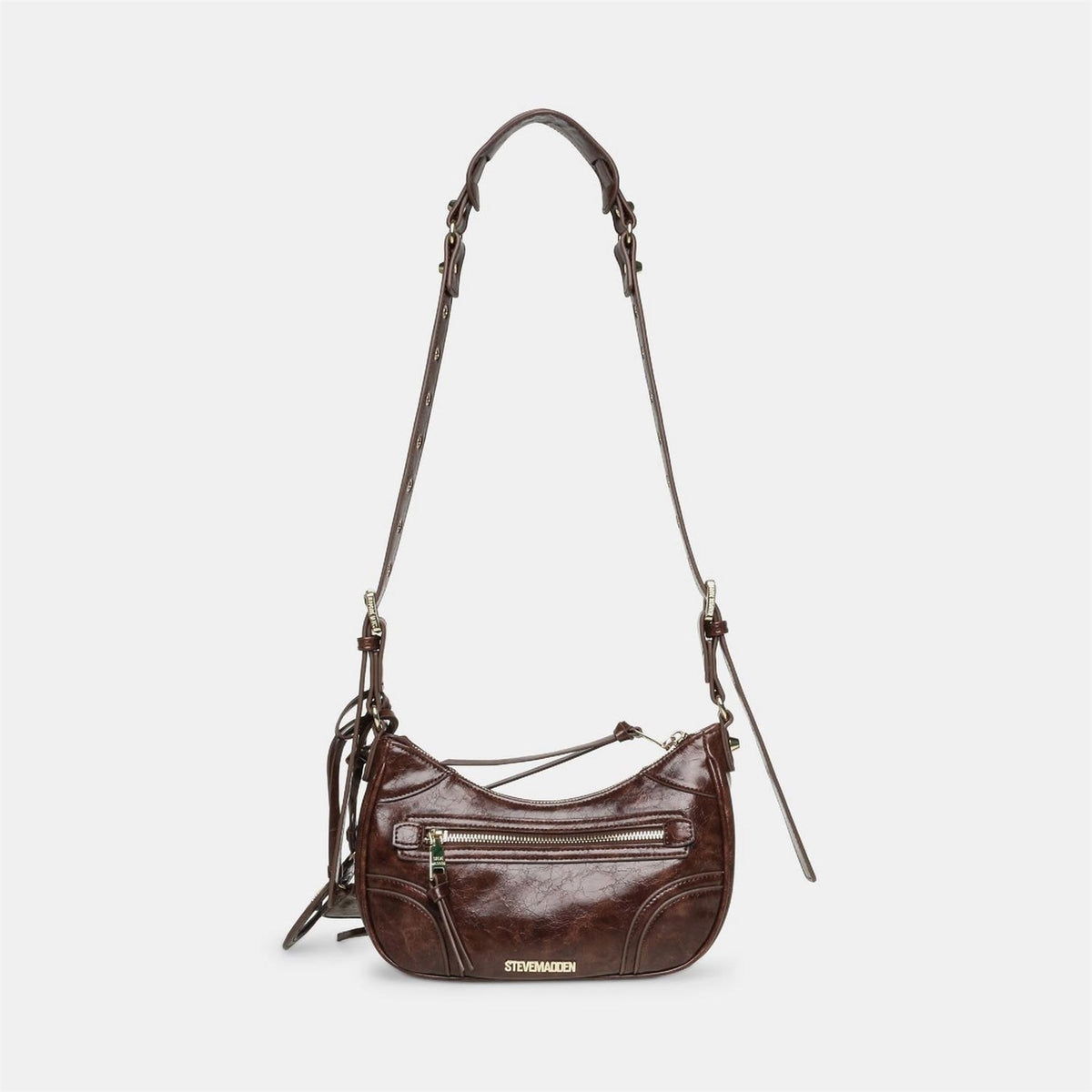 Steve Madden Crescent Shape Cross Body Bag with Gold Tone Hardware
