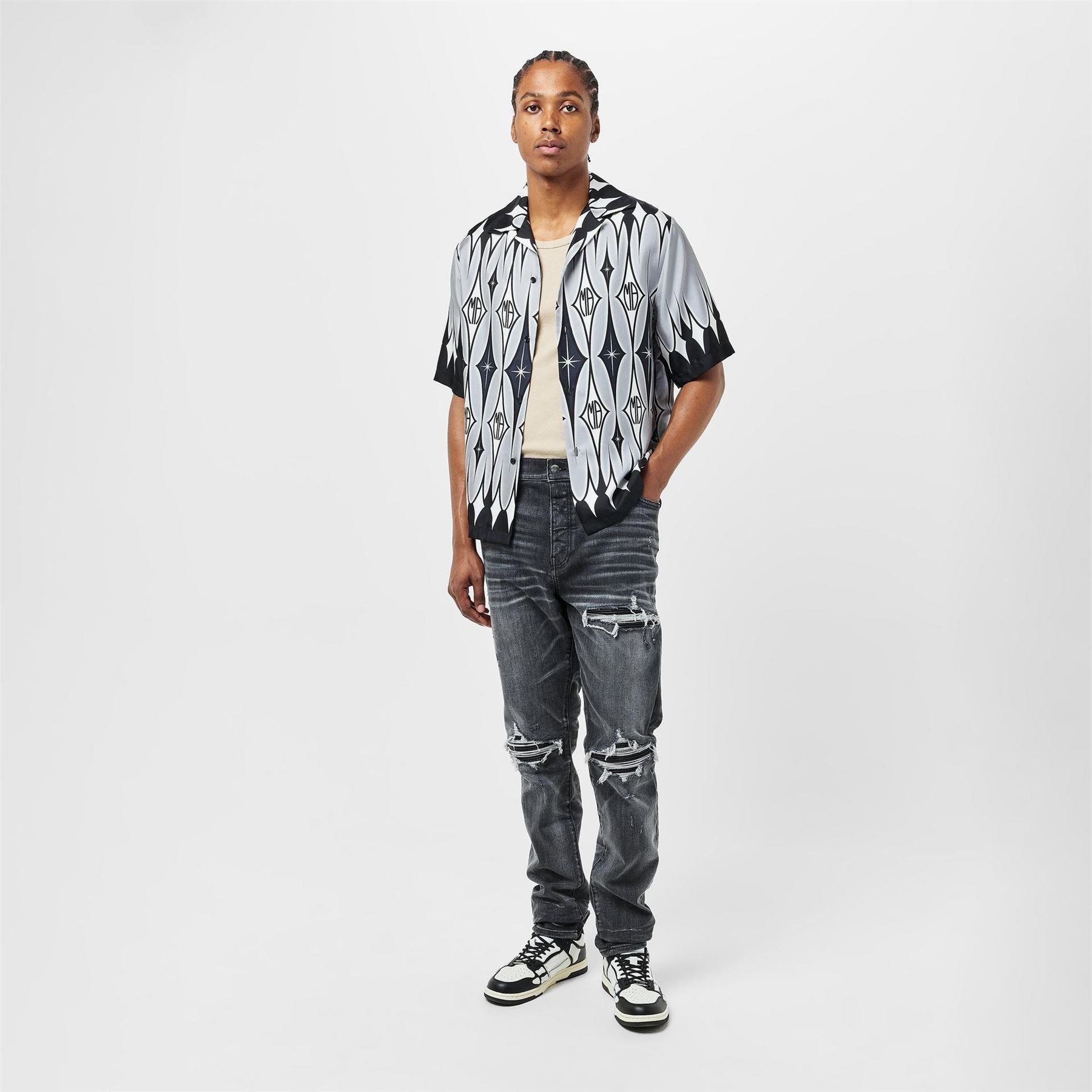 Amiri Leather Slim Fit Jeans