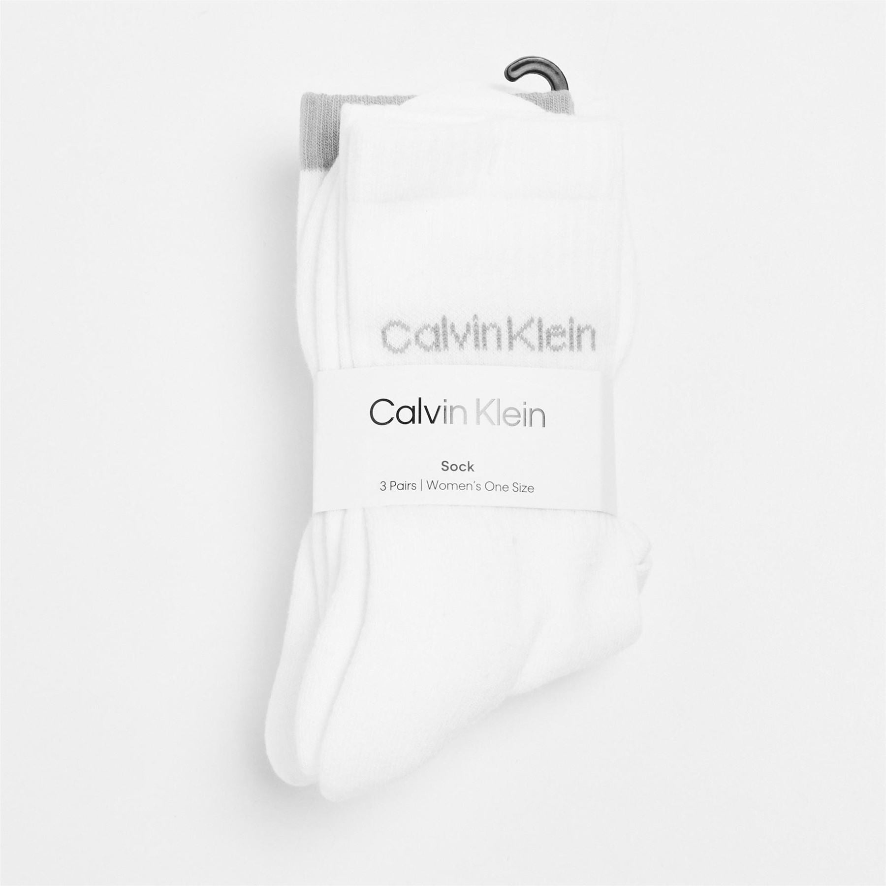 Calvin Klein Womens Logo Crew Socks 3 Pack