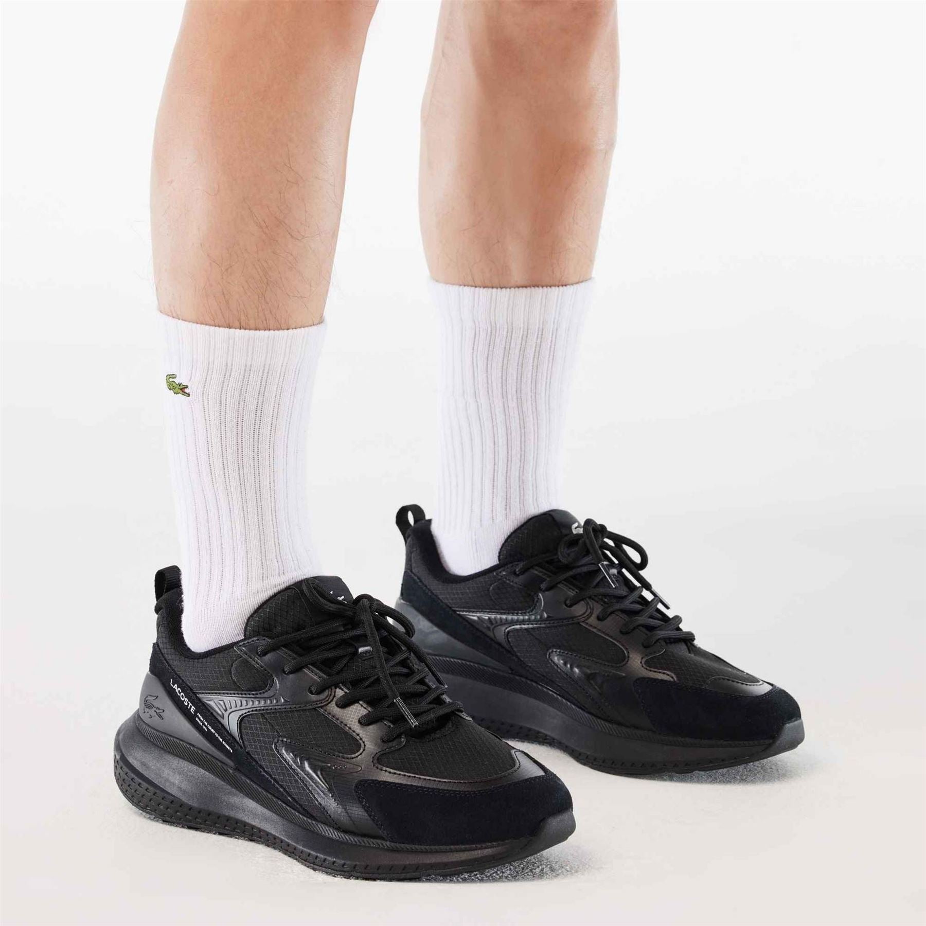 Lacoste Flat Heel Textured Trainers