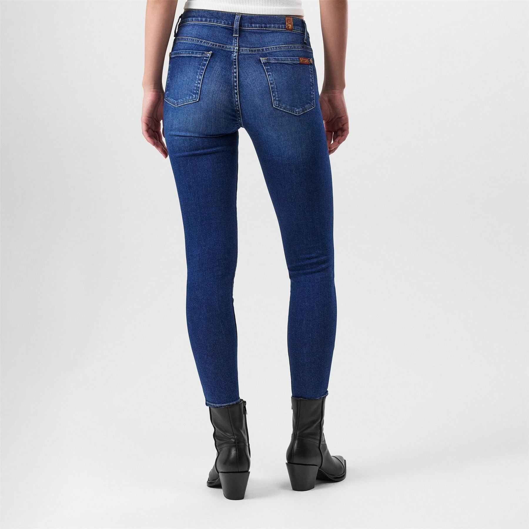 7 For All Mankind High Waisted Cropped Skinny Jeans