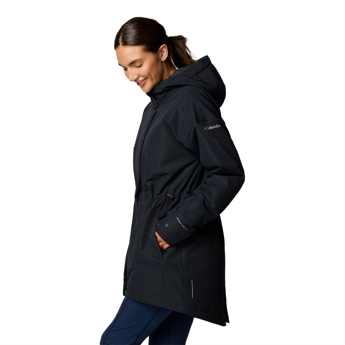 Columbia Ventre Hooded Drawstring Solid Patterned Parka Jacket