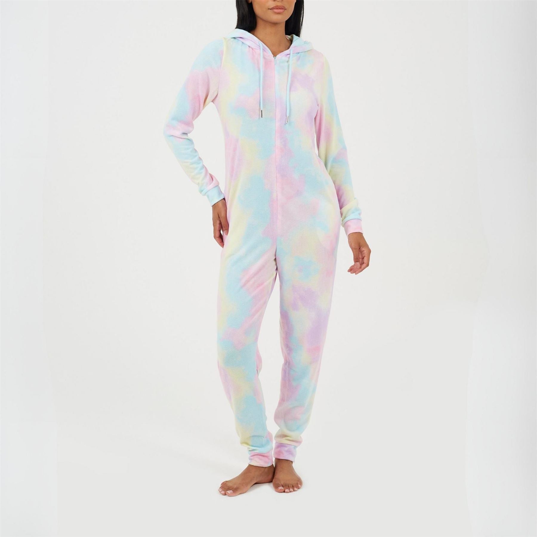 Brave Soul Tie Dye Slim Fit Onesie With Back Embroidery