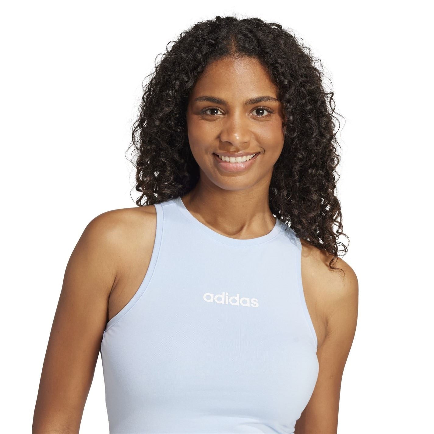 adidas Womens Essentials Linear Slim Cotton Tank Top
