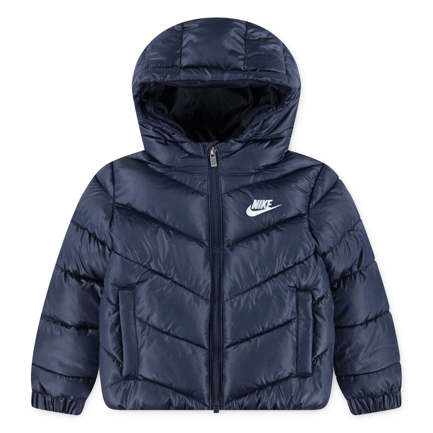 Nike Solid Patterned Hooded Puffer Jacket
