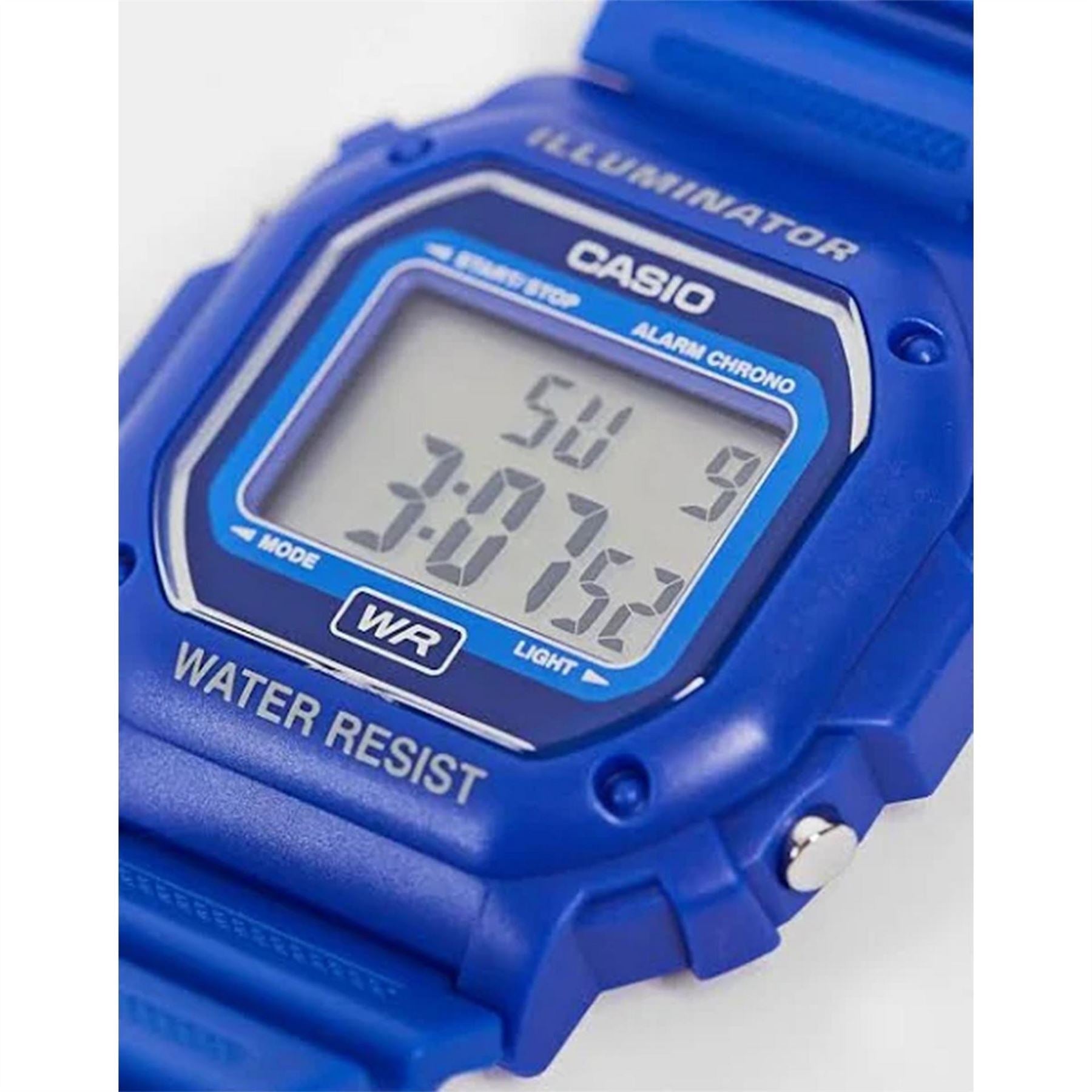 Casio Style Blue Strap Rectangle Case Led Backlight Digital Watch
