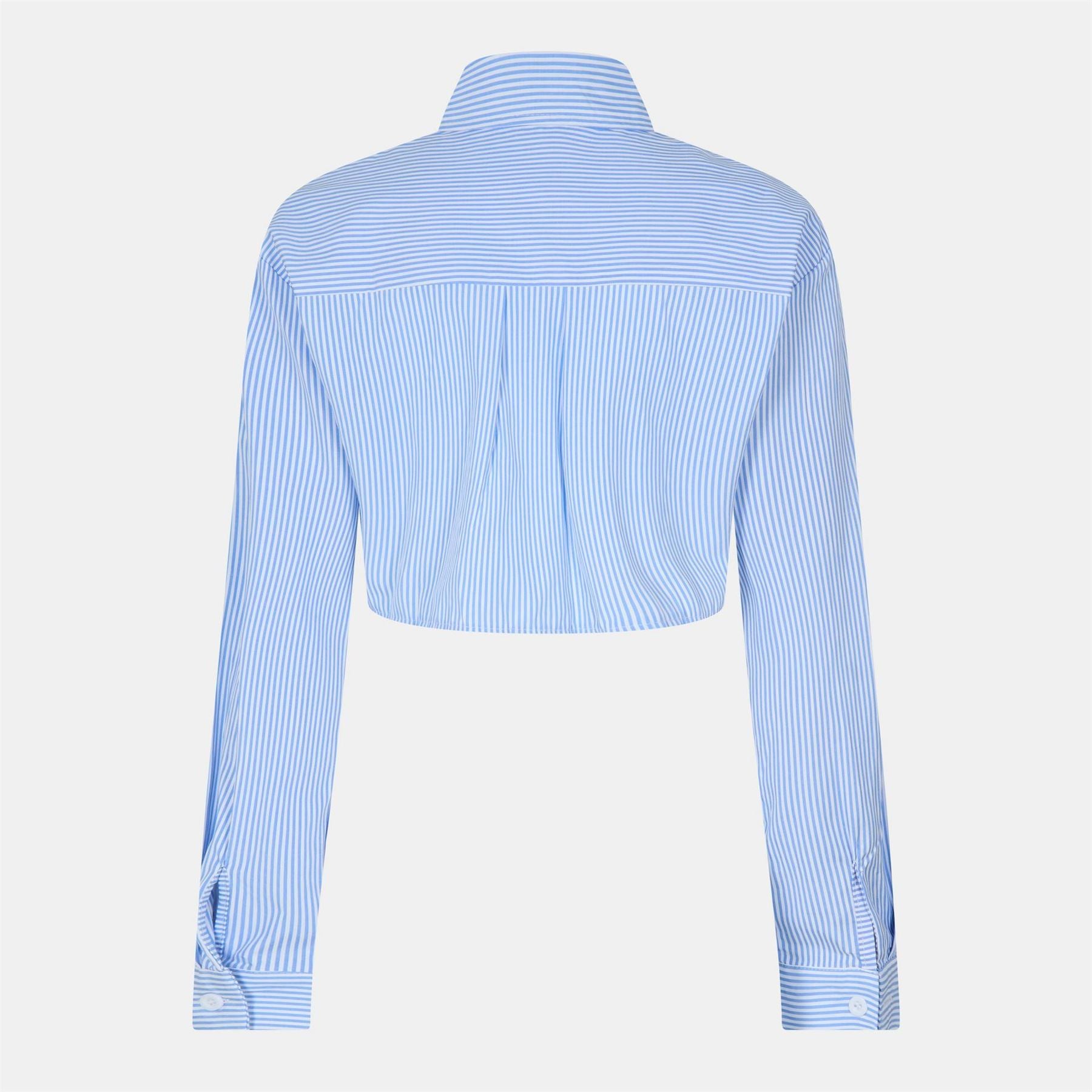Missy Empire Womens Stripe Cotton Cropped Shirt