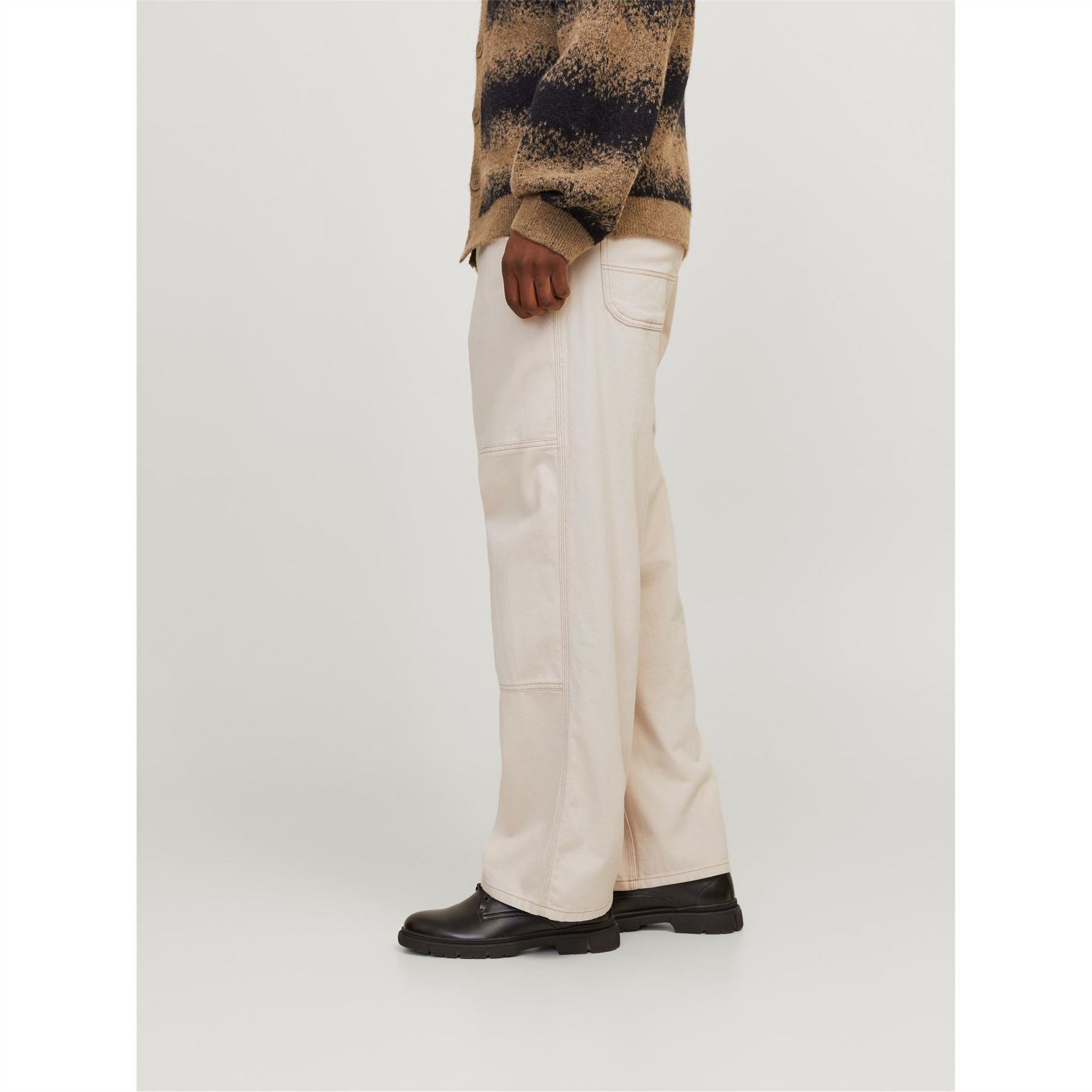 Jack and Jones Owen Solid Patterned Wide Leg Cargo Pants