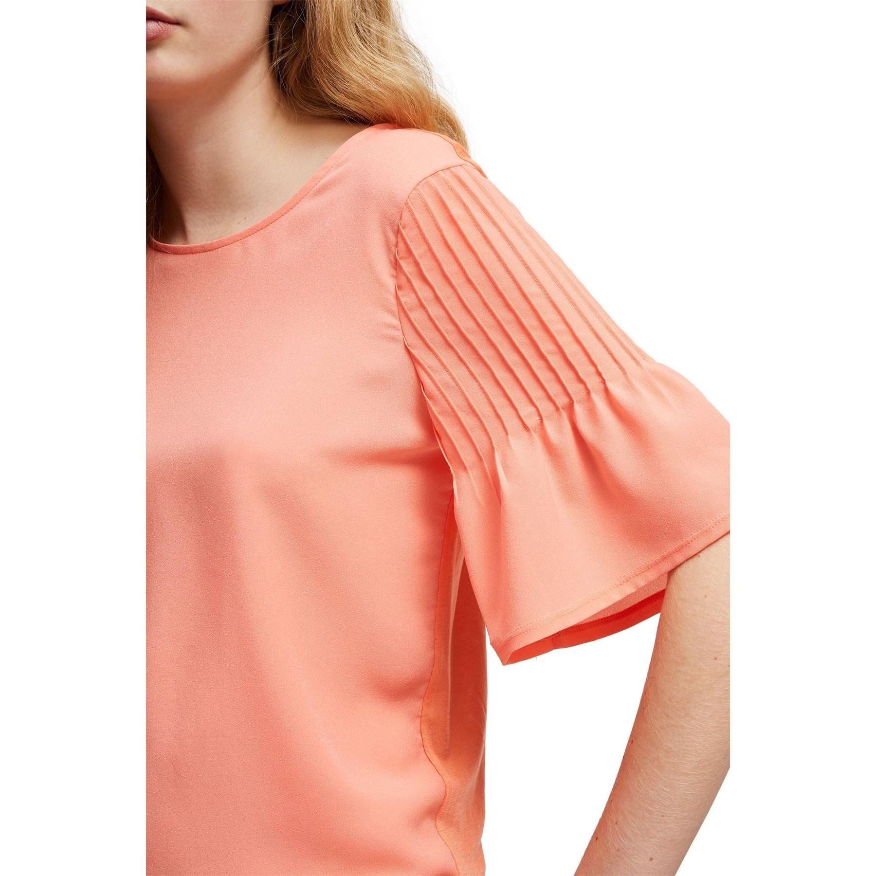 French Connection Crepe Pintuck Shoulder T-Shirt