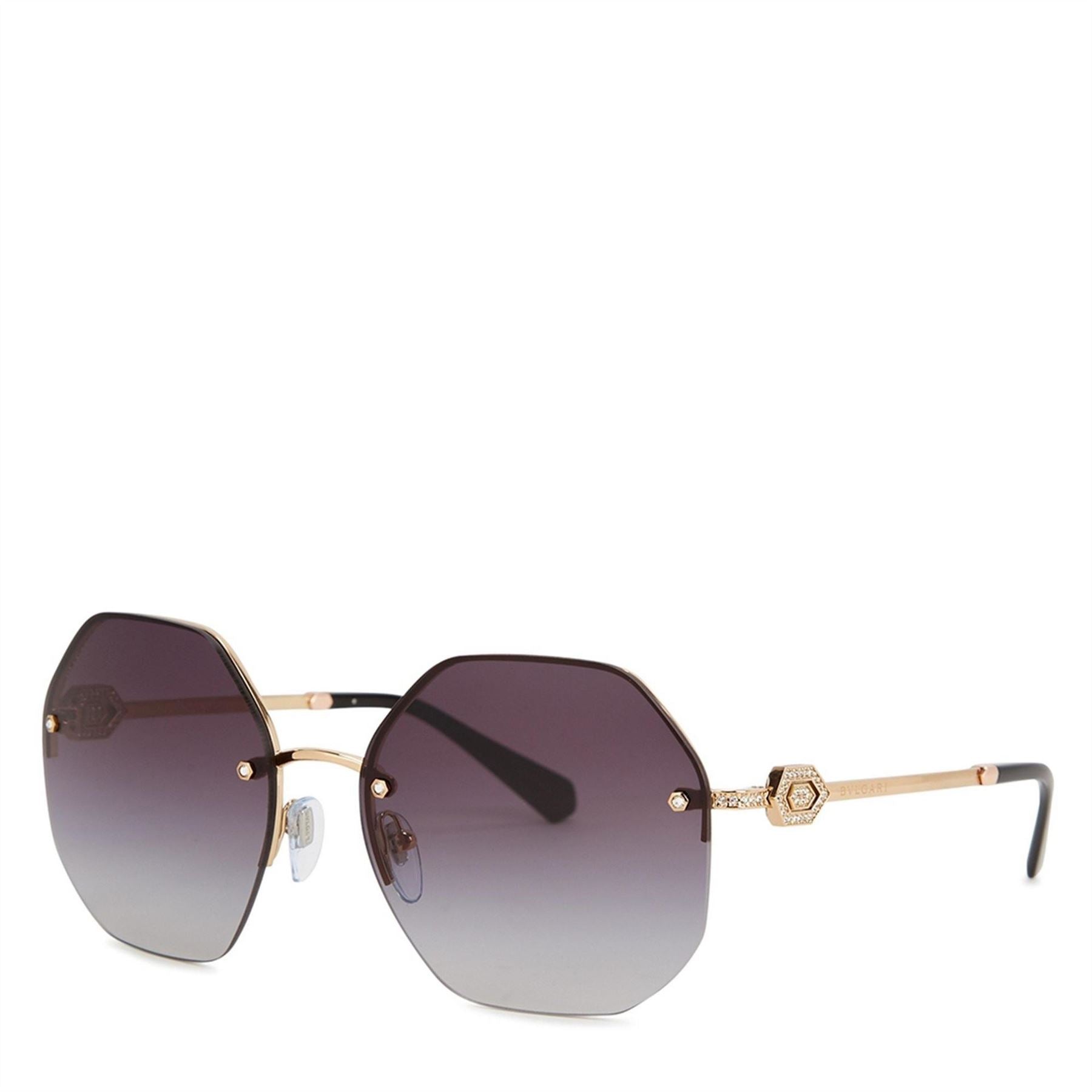 Bvlgari Pink Gold 0bv6122b Octagonal Sunglasses