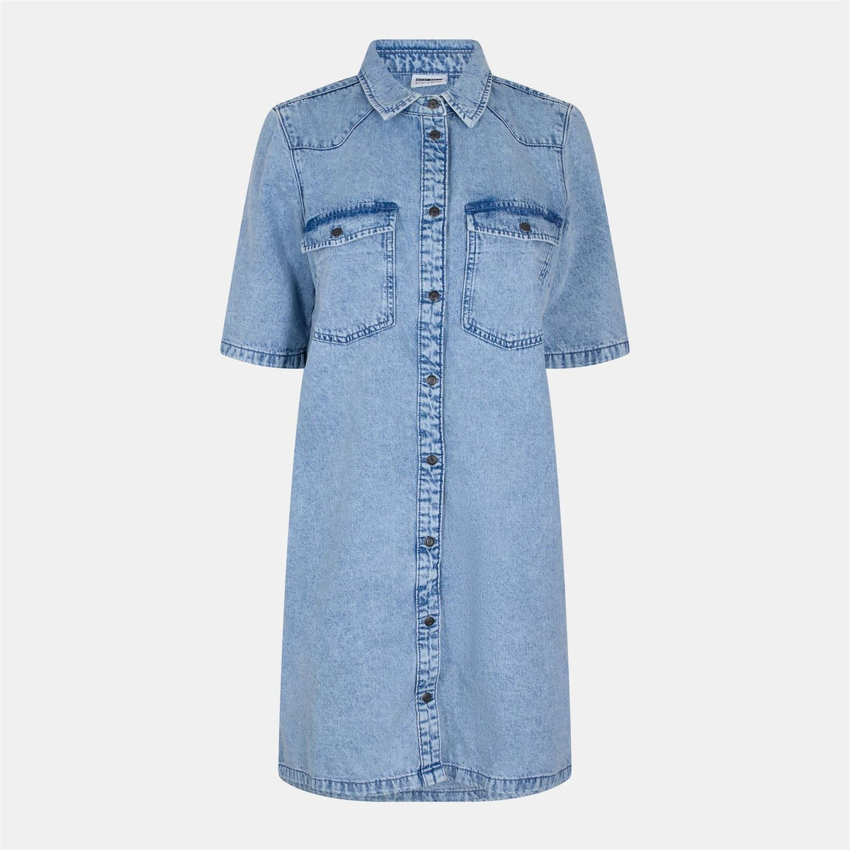 Noisy May Short Sleeve Mini Denim Shirt Dress