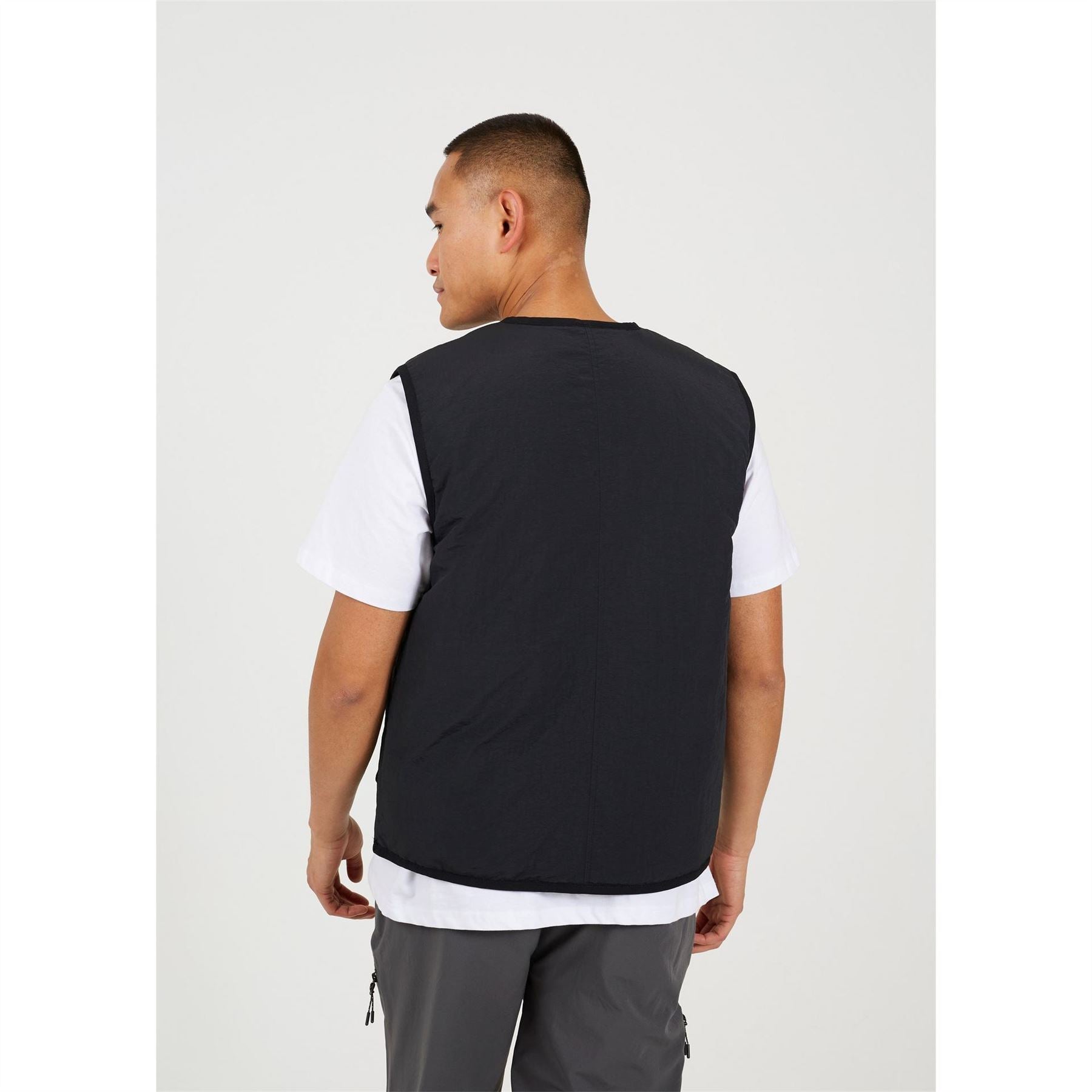 Brave Soul Mens Black Padded Utility Vest