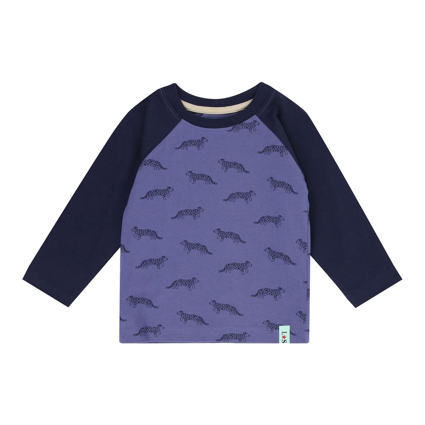 Lilly and Sid Leopard Raglan Sleeve Long Sleeve T-Shirt
