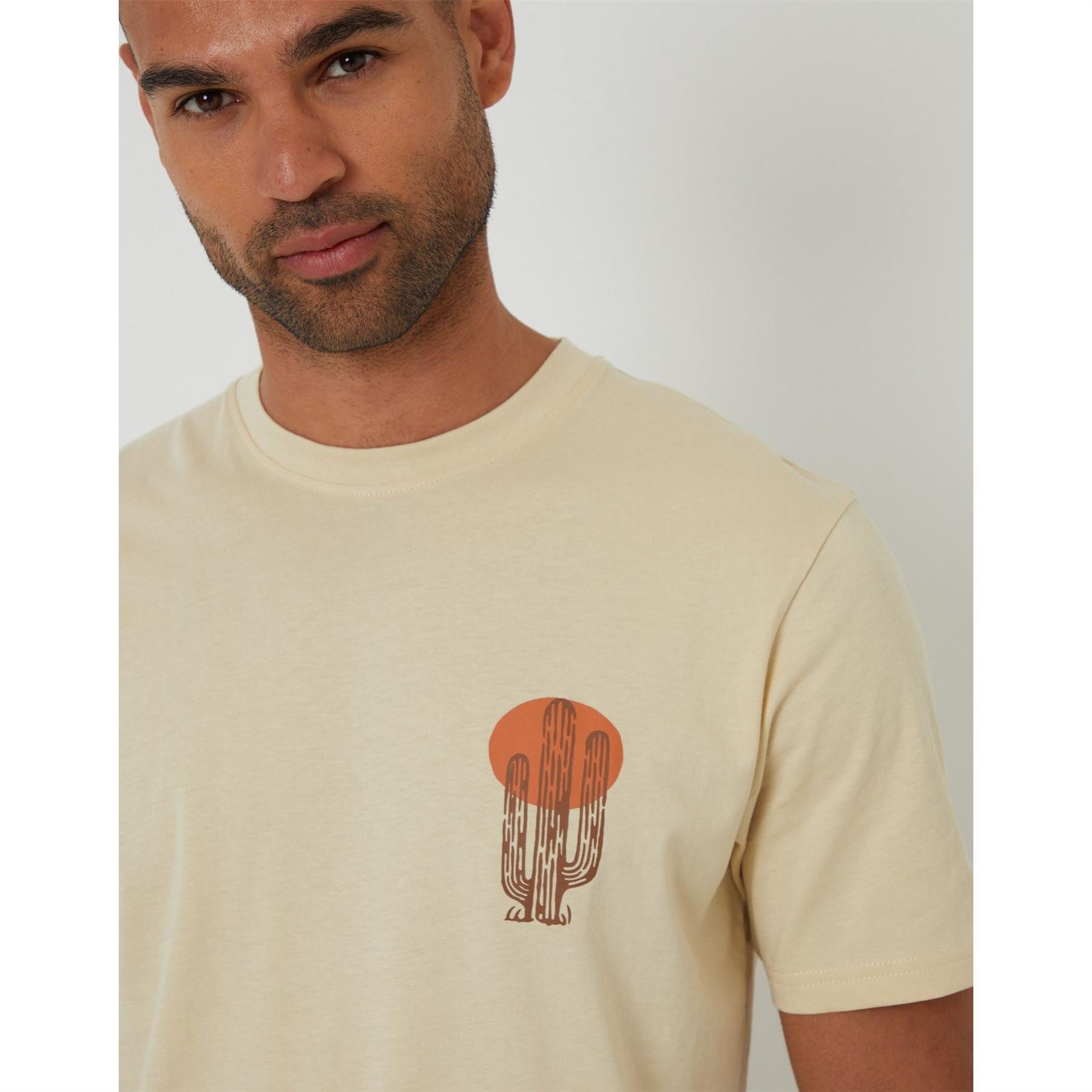 Threadbare Regular Fit Cacti Crew Neck T-Shirt