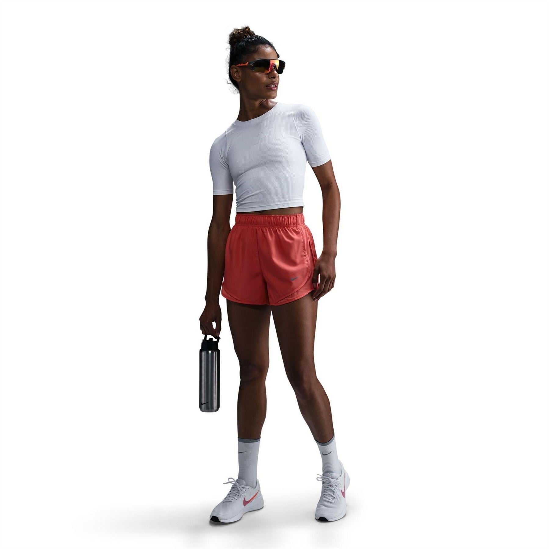 Nike Womens Tempo Dri Fit Mid Rise Brief Lined Running Shorts