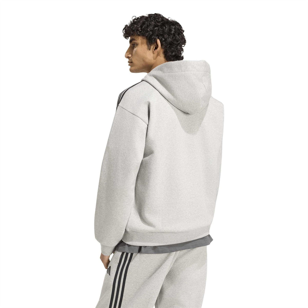 adidas Mens Essentials Fleece 3 Stripes Full Zip Hoodie