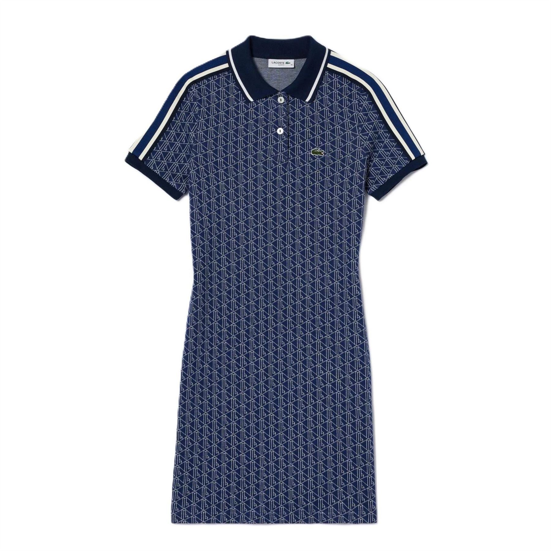 Lacoste Ef1676 Collared Neck Knee Length T-Shirt Dress
