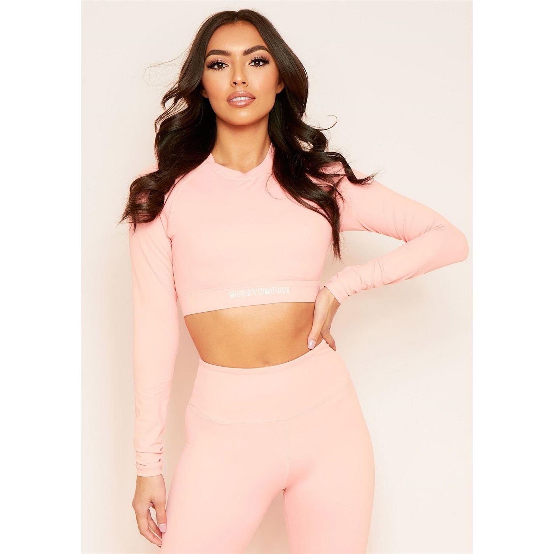 Missy Empire Empire Long Sleeve Gym Crop Top
