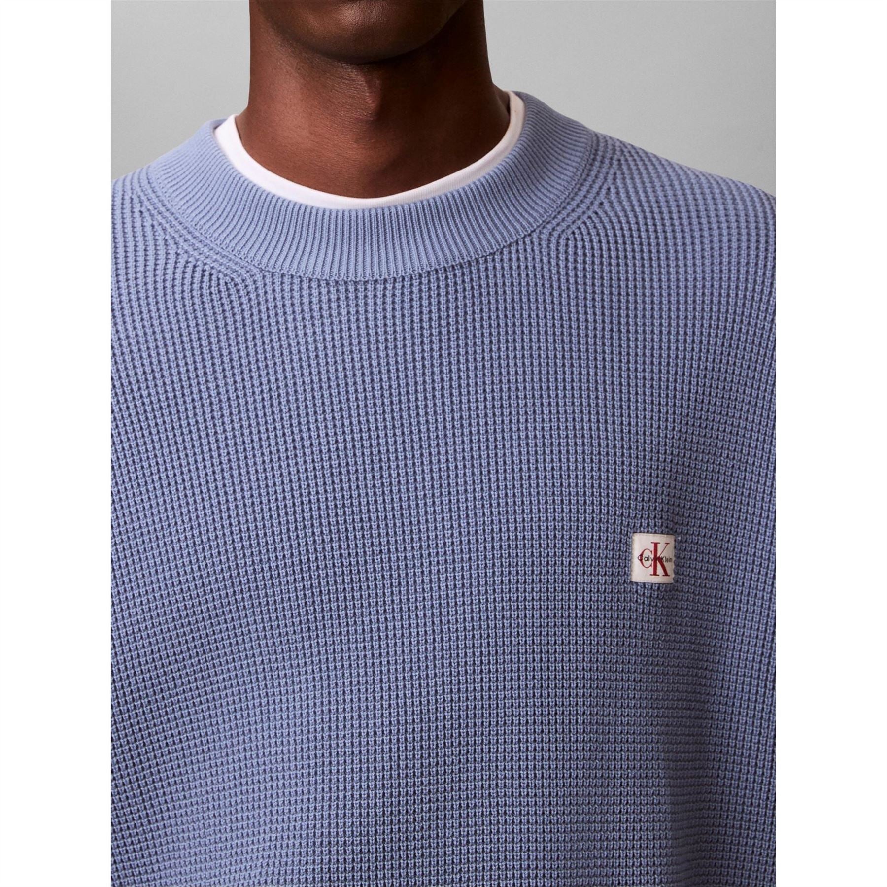 Calvin Klein Jeans Crew Neck Ribbed Collar Long Sleeve Sweater