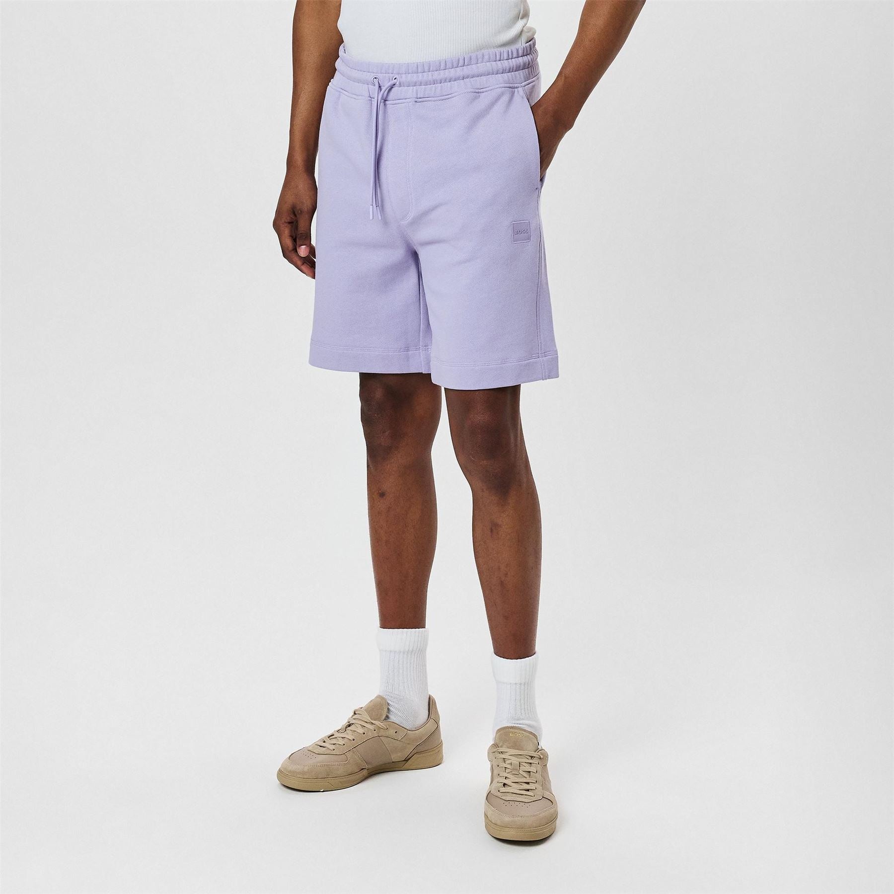 Boss Orange Mid Length Elasticated Drawstring Fleece Shorts