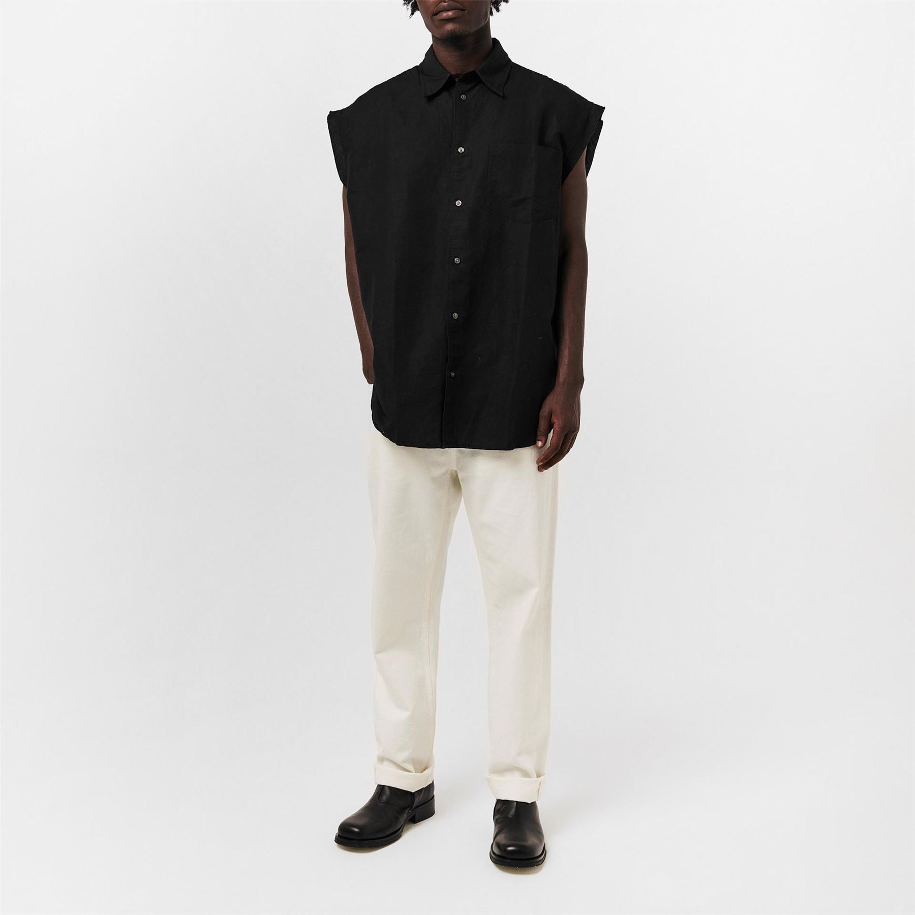 Diesel Relaxed Fit Sleeveless Collared Shirt
