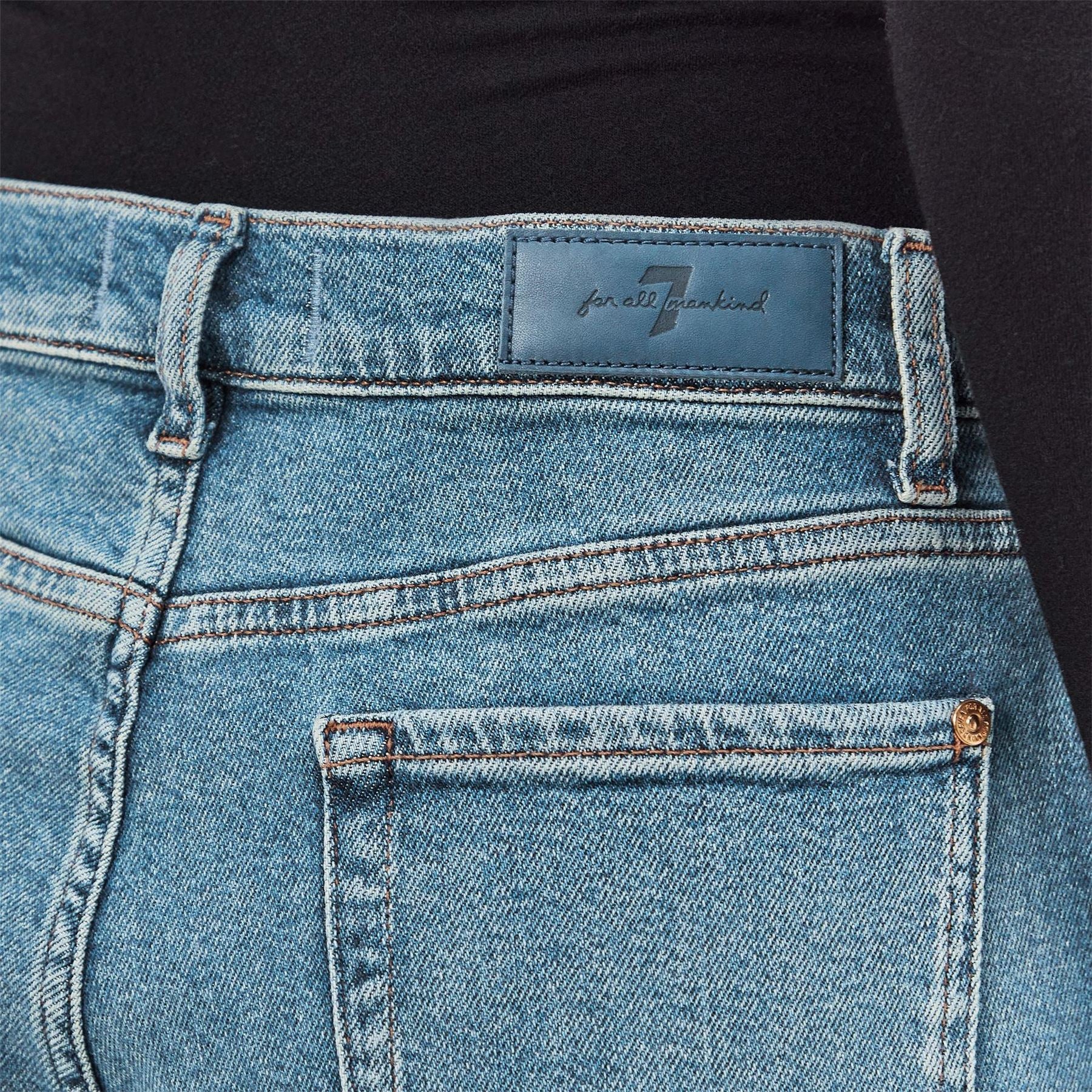 7 For All Mankind Lotta Light Wash Patterned Wide Leg Jeans