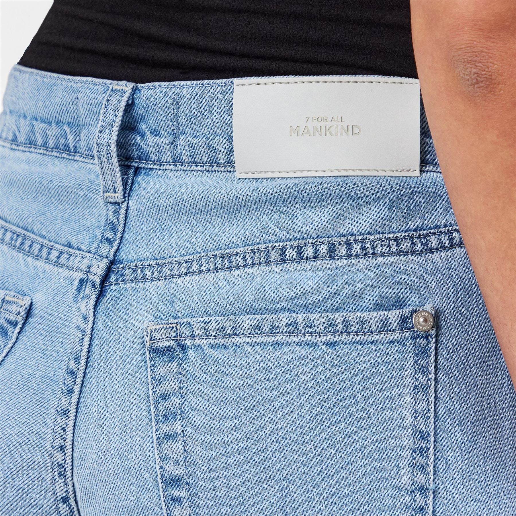 7 For All Mankind Lotta Light Wash Patterned Wide Leg Jeans