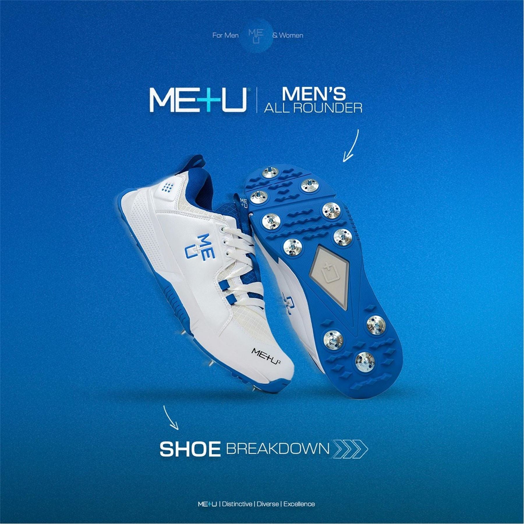 ME PLUS U Cricket Spikes