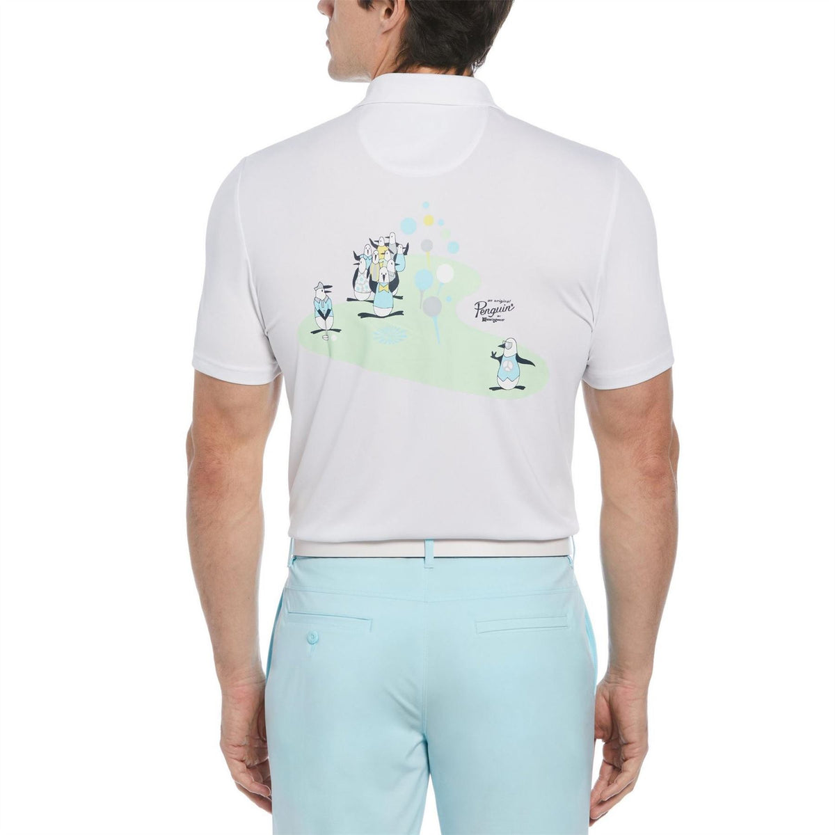 Original Penguin Golf Pg Graphic Oxford Short Sleeve Performance Polo Shirt