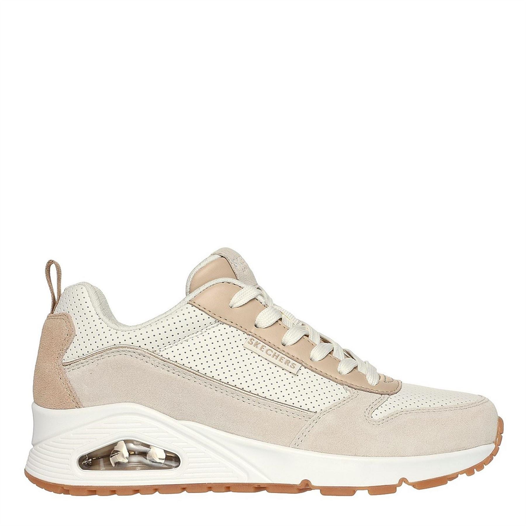 Skechers  And  Perforated Duraleather Lace Low Top Trainers Womens